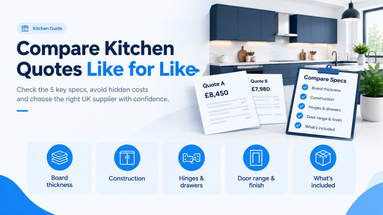 Compare Kitchen Quotes Like for Like: The 5 Specs UK Buyers Must Match, ScopeCheck guide